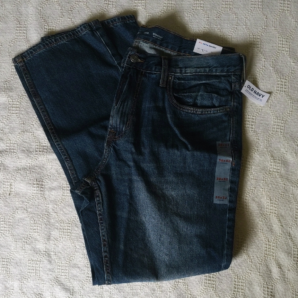 Old Navy Men's Dark Blue Straight Jeans